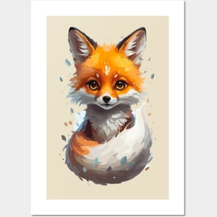 Cute Kawaii Adorable Fox Animal Illustration Posters and Art